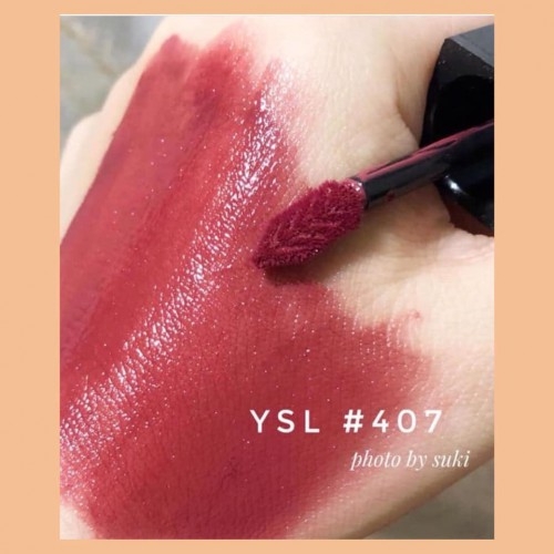 Son kem YSL Vinyl Cream Creamy Lip Stain 407 Carmin Session