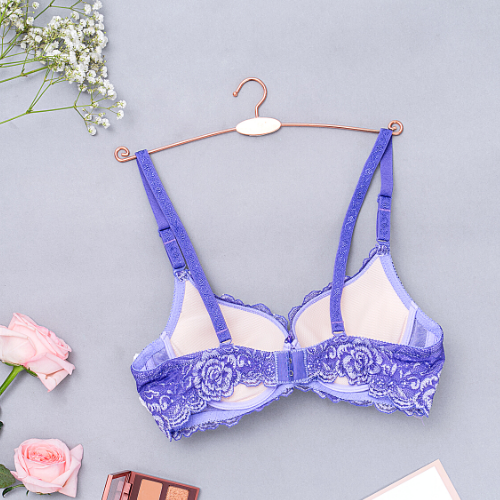 【 Rose 】Samuel Áo ngực T-shirt Đài Loan Mút Cao su Lót Vải Tactel siêu mềm viền ren cao cấp nguyên ngực ( Màu Tím Cà)