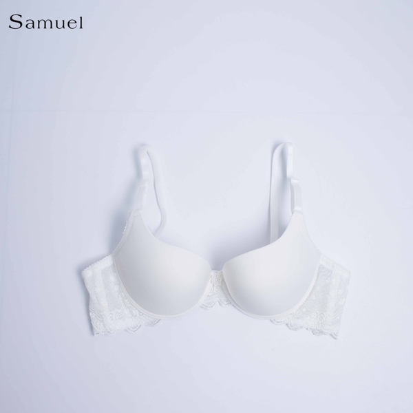 【 Eva 】Samuel Áo ngực T-shirt Đài Loan Mút Cao su Lót Vải Tactel siêu mềm viền ren cao cấp nguyên ngực ( Màu Gạo)