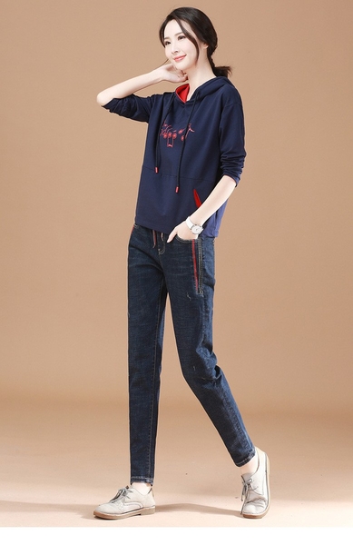 Quần jean nữ lưng thun viền đỏ TB0944 quan-jean-nu-lung-thun-vien-do-tb0944-1