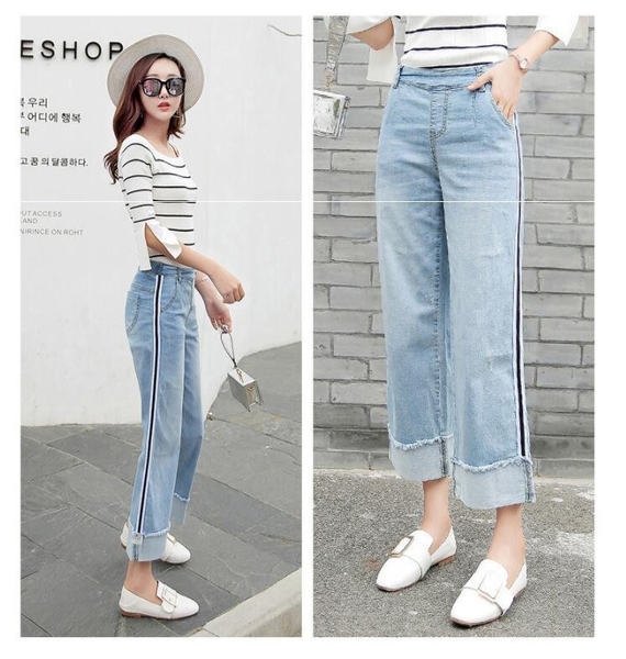 Quần jean ống rộng lưng thun TB0749