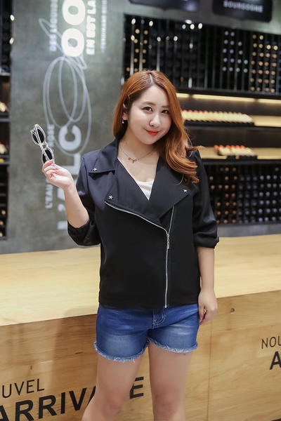 Áo khoác cổ xẻ có khóa kéo TB0489 - Big Size ao-khoac-co-xe-co-khoa-keo-tb0489-big-size