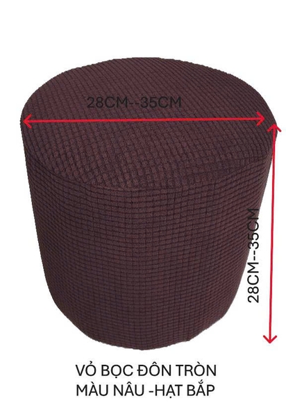 DRAP BỌC GHẾ ĐÔN VUÔNG TRÒN VẢI NHUNG HOA VĂN HẠT BẮP