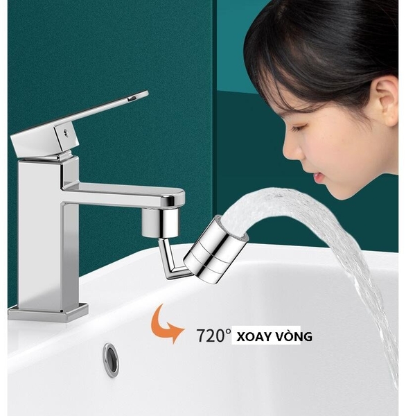 ĐẦU NỐI VÒI NƯỚC THÔNG MINH XOAY 1080 ĐỘ  CÁNH TAY ROBOT - ĐẦU NỐI CHẬU RỬA CHÉN VALABO -MÃ 1300