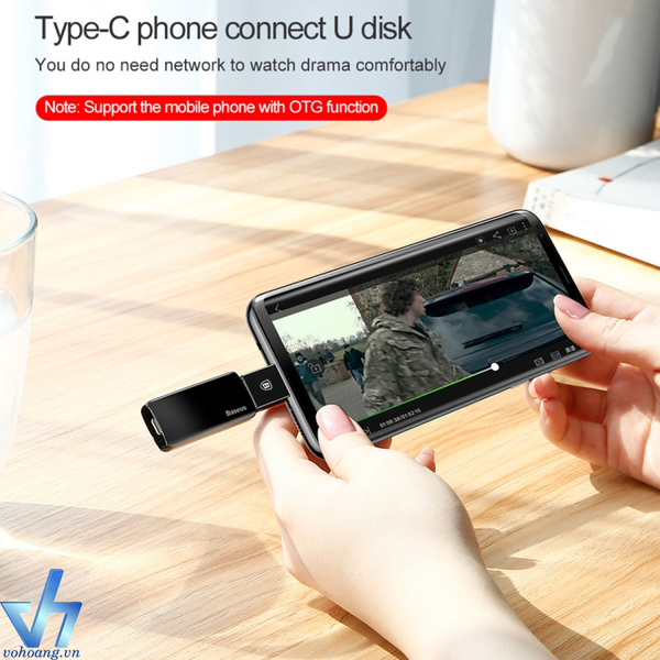 Baseus LV106-B01 Đầu Chuyển OTG USB Type C Sang USB