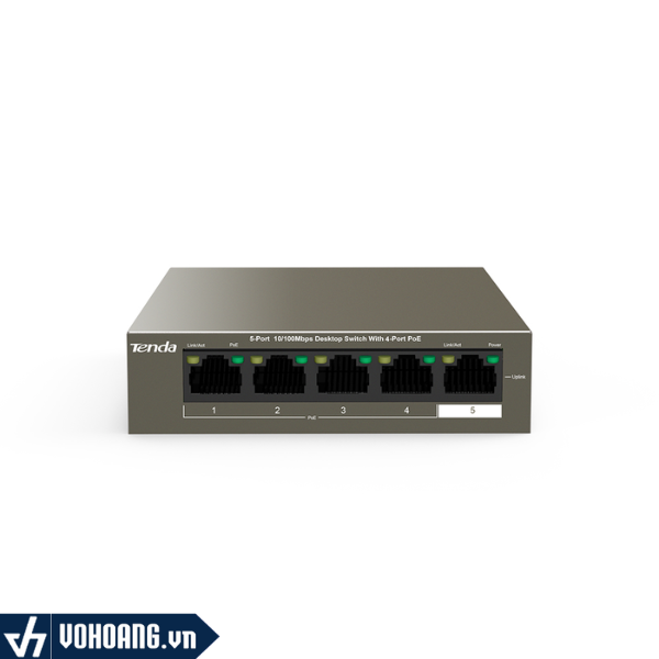 Tenda TEF1105P-4-63W | Swith PoE 5 Cổng Megabit Ngân Sách Nguồn 58W Cắm Và Chạy