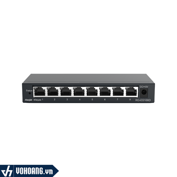 Ruijie RG-ES110D-P | Switch 10 Port Gồm 8 Port PoE+ 110W Giải Pháp Cấp Internet + Nguồn Cho IP Camera, IP Phone