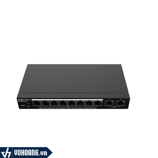 Ruijie RG-ES210GC-LP | Switch/Hub 70W Gồm 8 Port PoE+ Với 2 Cổng Gigabit RJ45 Uplink