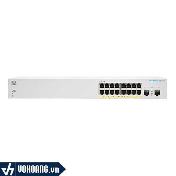 Cisco CBS220-16P-2G | Switch PoE 16 Cổng Gigabit - Tích Hợp 2 Cổng Gigabit SFP