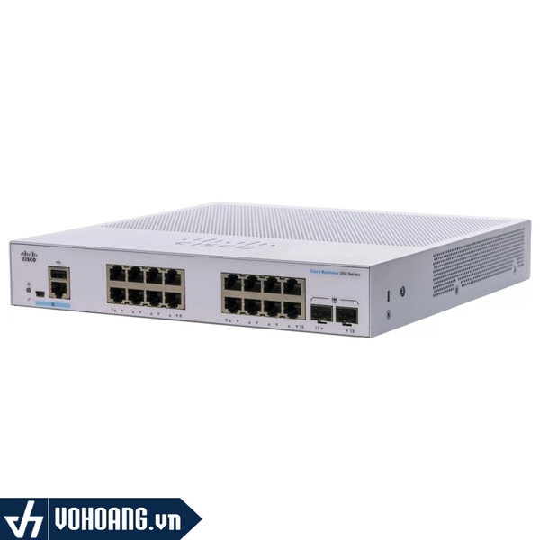 Cisco CBS350-16T-2G-EU | Switch Chia Mạng 16 Cổng Gigabit - Tích Hợp 2 Cổng SFP