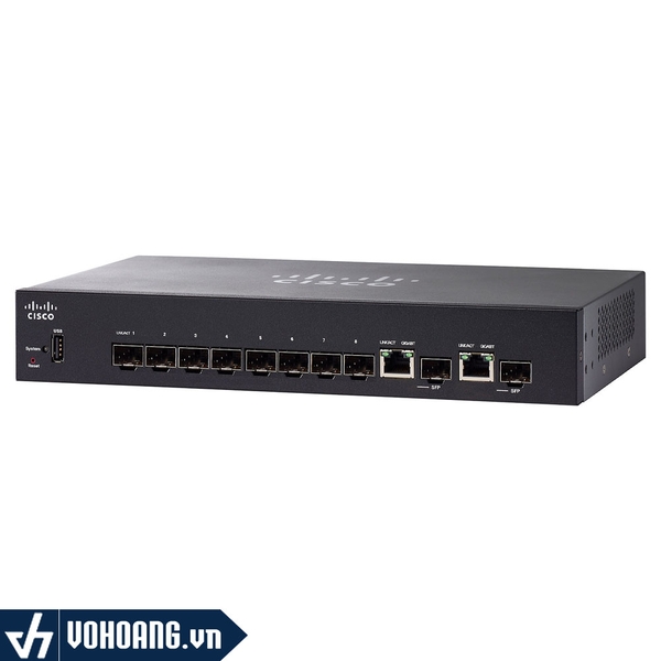 Cisco SG350-10SFP | Switch Quản Lý 8 Cổng Gigabit - Tích Hợp 2 Cổng SFP/Copper