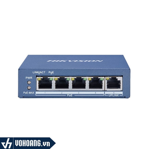 HIKVISION DS-3E0505P-E/M | Switch PoE 35W Cấp Nguồn 300 Mét 4 Cổng Gigabit