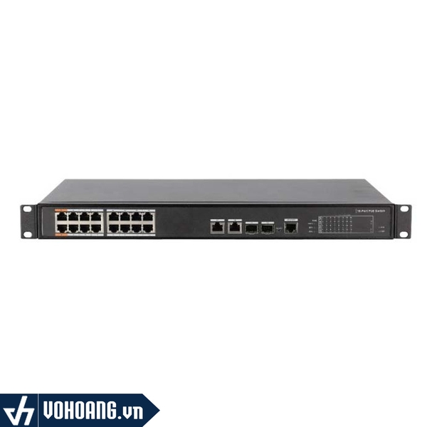 KBVISION KX-CSW16-PF | Switch 16 Cổng PoE - Hỗ Trợ 2 Cổng Mạng UpLink và Cổng Quang