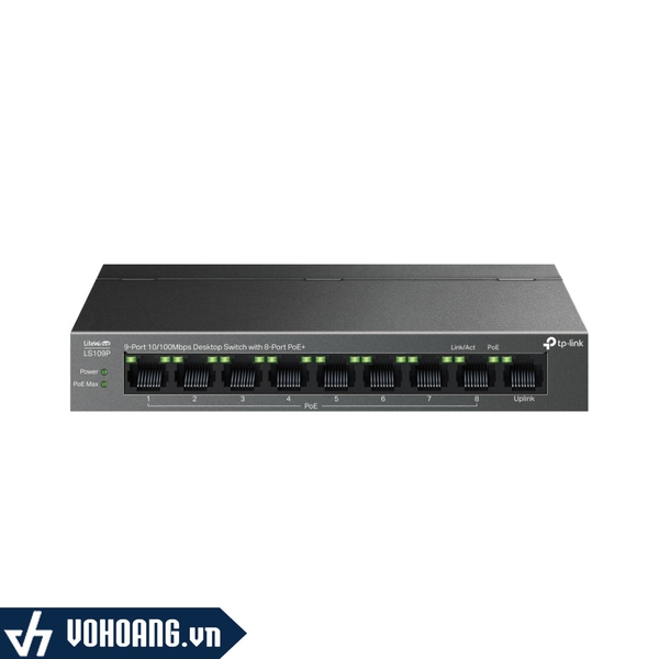TP-LINK LS109P | Switch 8 Port PoE+ Cấp Nguồn Cho Camera Có Cổng UpLink