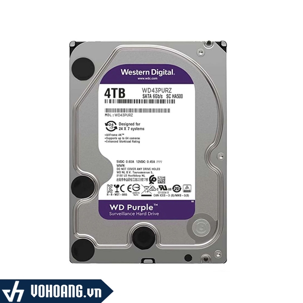 HDD WD Purple WD40PURZ | Ổ Cứng 4TB Chuyên Dùng Cho Đầu Ghi Camera