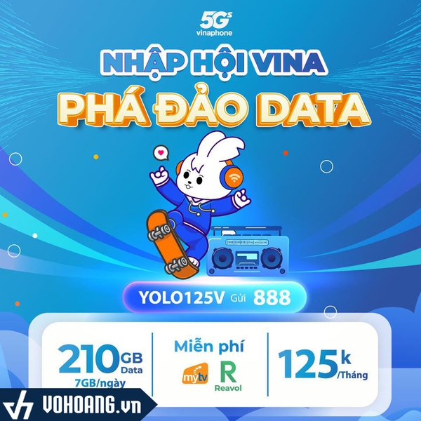 Vinaphone Yolo125V12T | Sim 4G/5G Tốc Độ Cao 7GB/Ngày Miễn Phí 12 Tháng Sử Dụng
