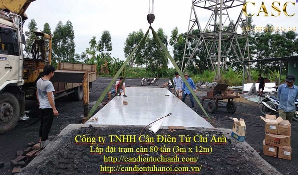 Thi công trạm cân ô tô 80 tấn tại trạm than sông hồng hải dương