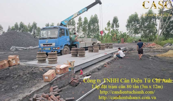 Thi công trạm cân ô tô 80 tấn tại trạm than sông hồng hải dương