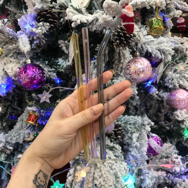 Combo Ống Hút Thủy Tinh Kèm Cọ\