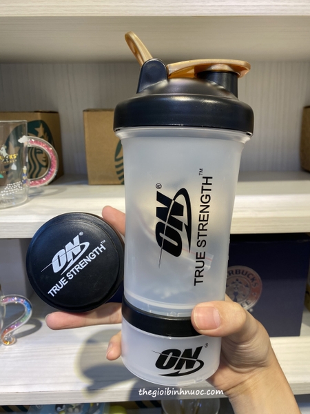 Bình Shaker Tập Gym 3 Ngăn True Strength N151