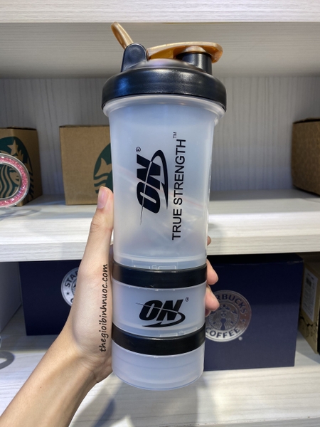 Bình Shaker Tập Gym 3 Ngăn True Strength N151