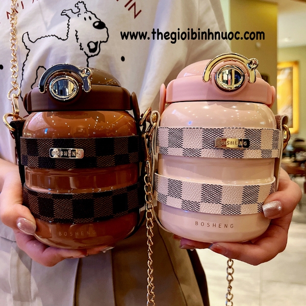 Bình Giữ Nhiệt Inox 316 Cao Cấp Kèm Bao Da Sang Trọng 800ML