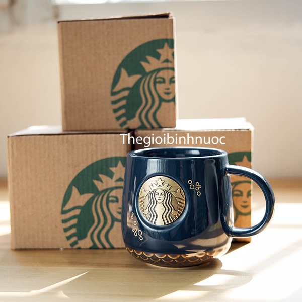 Ly Sứ Starbuck Logo Kim Loại Cao Cấp