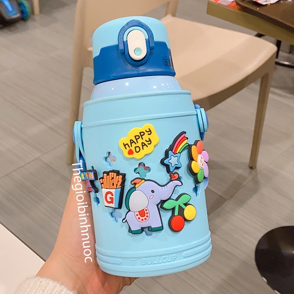 Bình Giữ Nhiệt Cho Bé Kèm Túi Sticker Jibbitz 550ml B452