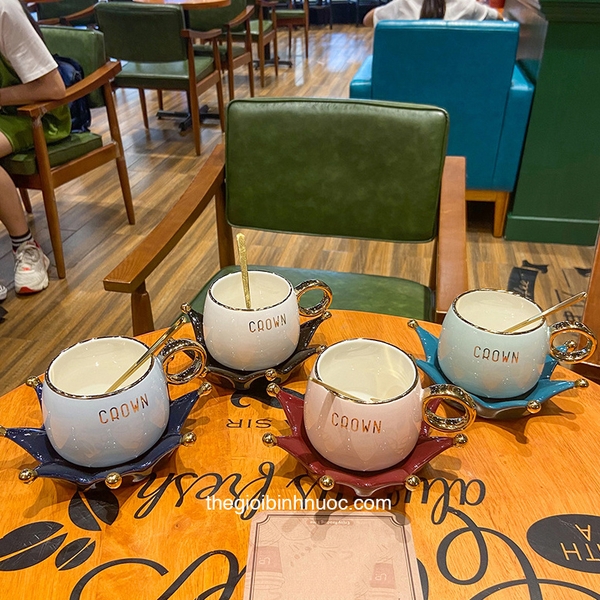 Ly Sứ Văn Phòng Kèm Nắp Và Muỗng