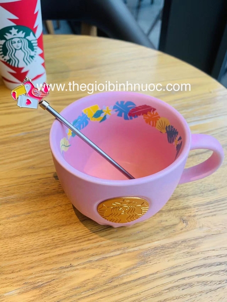 Ly Starbucks Pink Forest Animal Ceramic 355ML