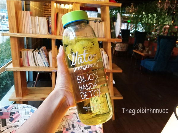 Bình Nước Thủy Tinh Lọc Trà  WATER PONGDANG Detox 