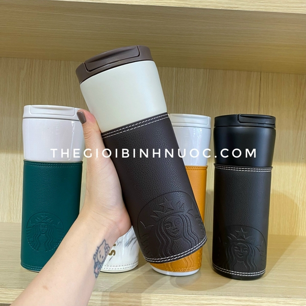 Bình Giữ Nhiệt Starbucks Korea 2020 Leather Thermos Cup