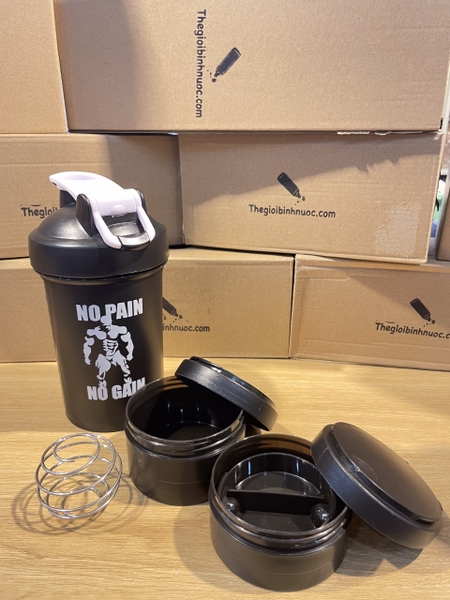 Bình Nước Tập Gym Shaker 3 Tầng 600ML