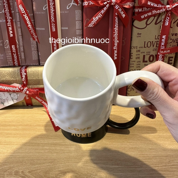 Ly Sứ Văn Phòng Nắp Gỗ Tặng Kèm Muỗng