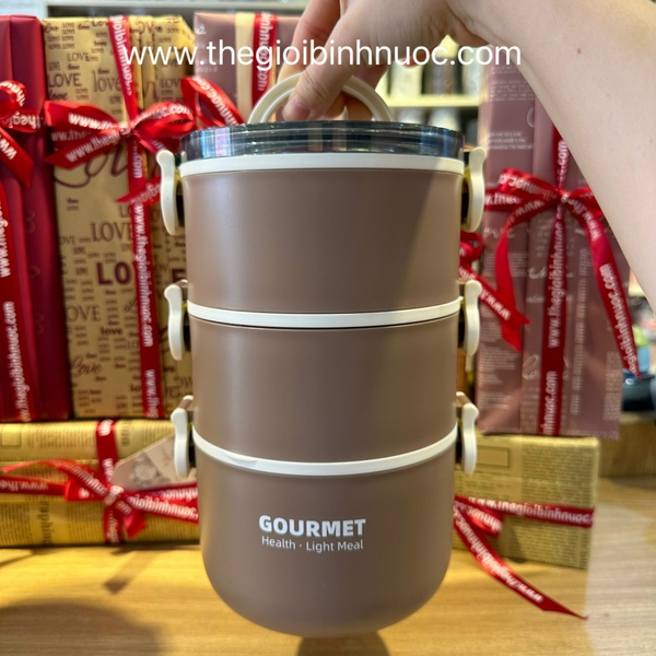 Hộp Cơm Giữ Nhiệt 3 Tầng Gourmet Cao Cấp