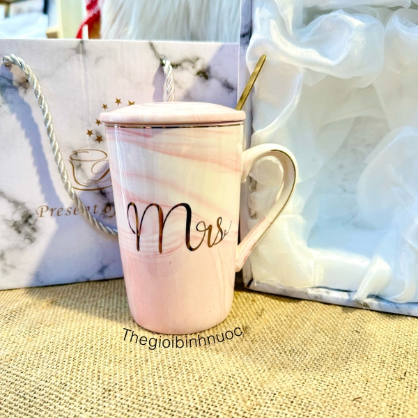 Sỉ In Logo Ly Sứ Gần 400ML Kèm Hộp