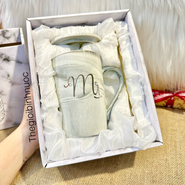 Sỉ In Logo Ly Sứ Gần 400ML Kèm Hộp