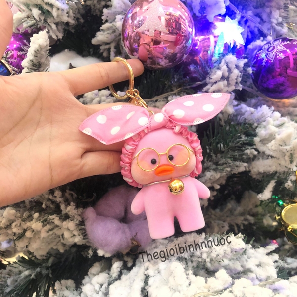 MÓC KHÓA VỊT MÁ HỒNG LALAFANFA Đội Nơ