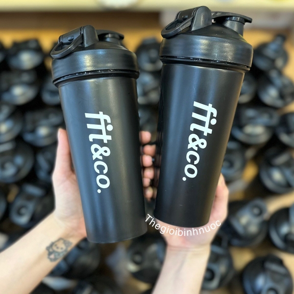 Sỉ In Logo Bình Nhựa Shaker Tập Gym 550ML