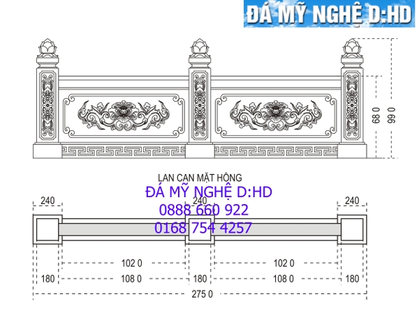 Bản vẽ lan can đá 36