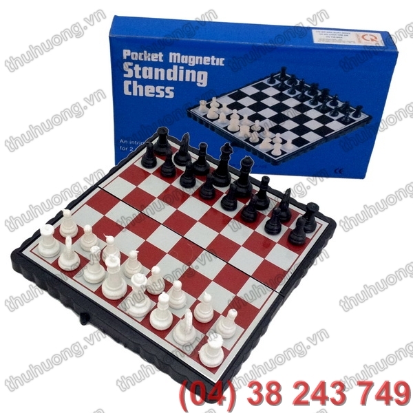 Cờ vua từ, bìa xanh - 150mm (nam châm)