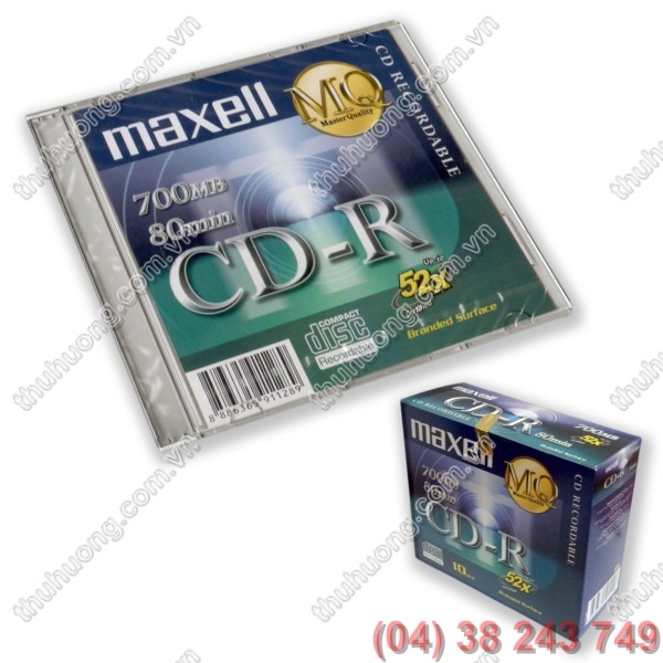 Đĩa CD-R 700MB 52x - MAXELL (có vỏ, ghi 1 lần)