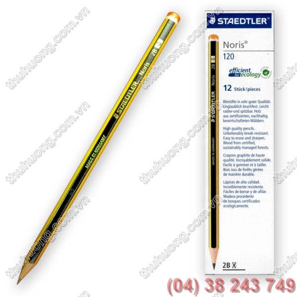 Bút chì 2B - STEADTLER120-0 (sọc Vàng, 6 cạnh, Noris)