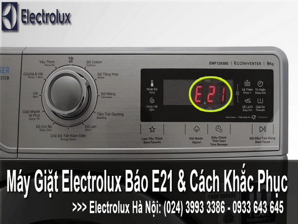 Máy giặt electrolux báo lỗi E21