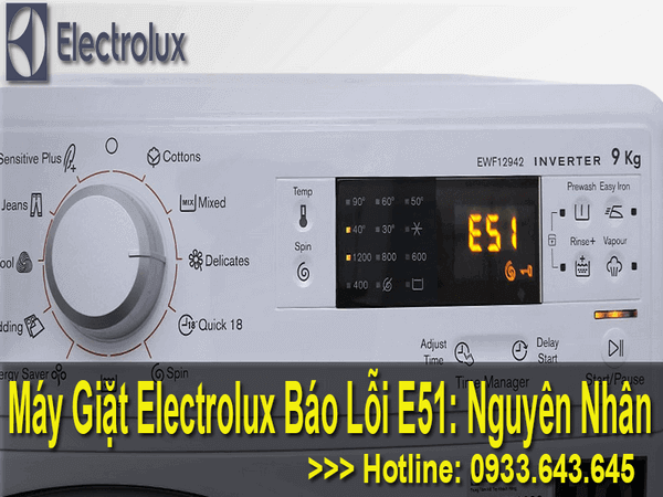 Máy giặt electrolux báo lỗi E51