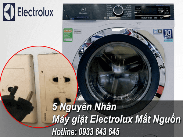 máy giặt electrolux mất nguồn, không vào điện