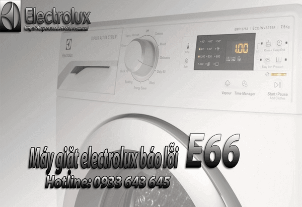 máy giặt electrolux báo lỗi e66