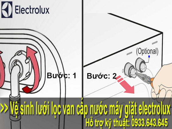 Cách vệ sinh lưới lọc van cấp nước máy giặt electrolux