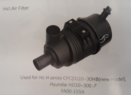 Bầu lọc gió xe nâng HC H series CPC (D)20~30HB (new model), Hyundai HD20~30E-7, Mã SP: FA00-155A