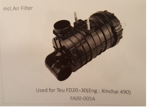 Bầu lọc gió xe nâng Teu FD20~30 (Eng.: Xinchai 490), FA00-0005A